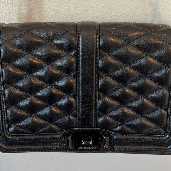 Rebecca Minkoff Black Quilted Leather Crossbody Purse - Picture 3 of 13